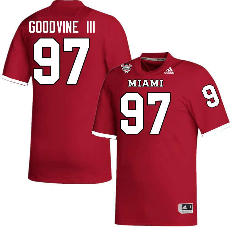 Miami University Redhawks #97 William Goodvine III College Football Jerseys Stitched-Red